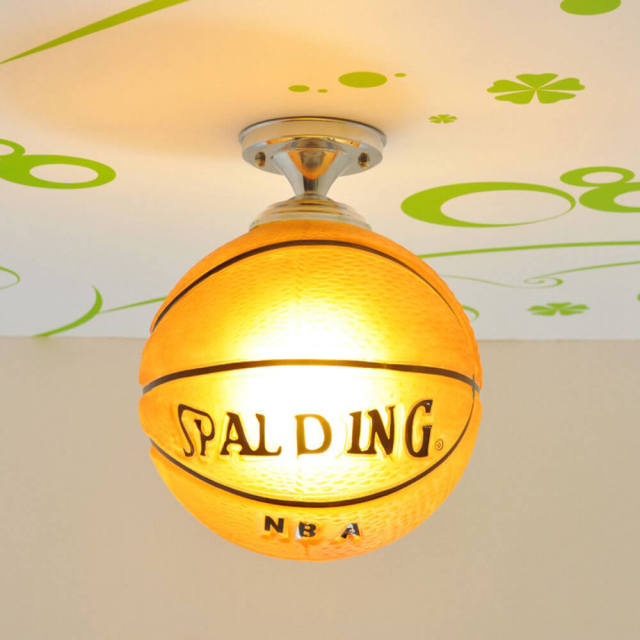 Basketball Glass Shade Ceiling Lighting for Boys Bedroom Children Room