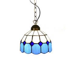 Mediterranean Blue Tiffany Dining Room Pendant Lamp Fashion Cafe Bar Pendant Lamps Balcony Hallway Hanging Light