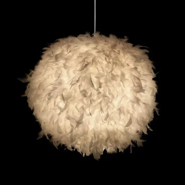 OOVOV Feather Ball Bedroom Pendant Lamp Creative Study Room Pendant Light Kids Room Pendant Lights