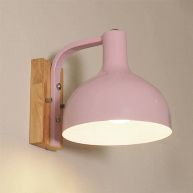 Modern Wooden Bedroom Wall Sconce Corridor Dining Room Wall Lamp Hallway Metal Lampshade Stair Case Wall Lights Fixture
