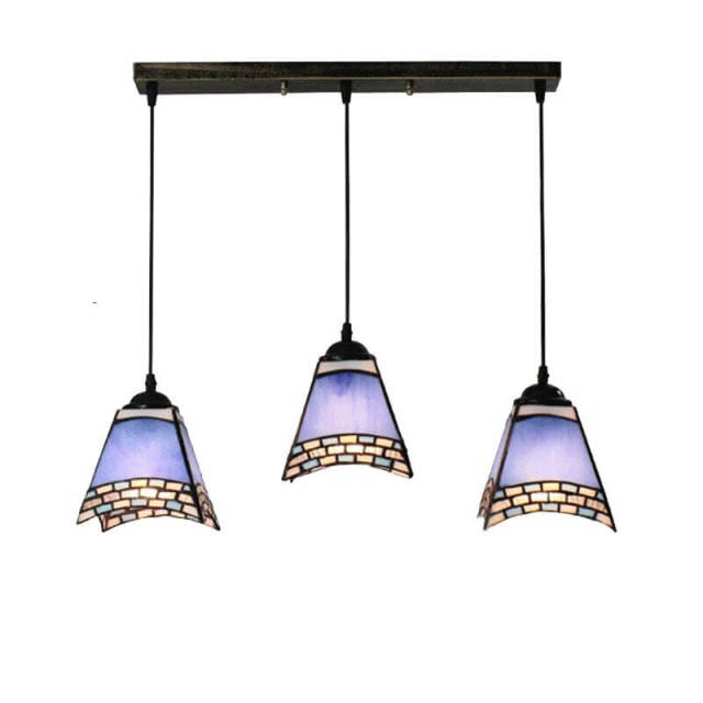 Blue Tiffany Restaurant Pendant Lamp Mediterranean Bar Pendant Lights Kitchen Pendant Light