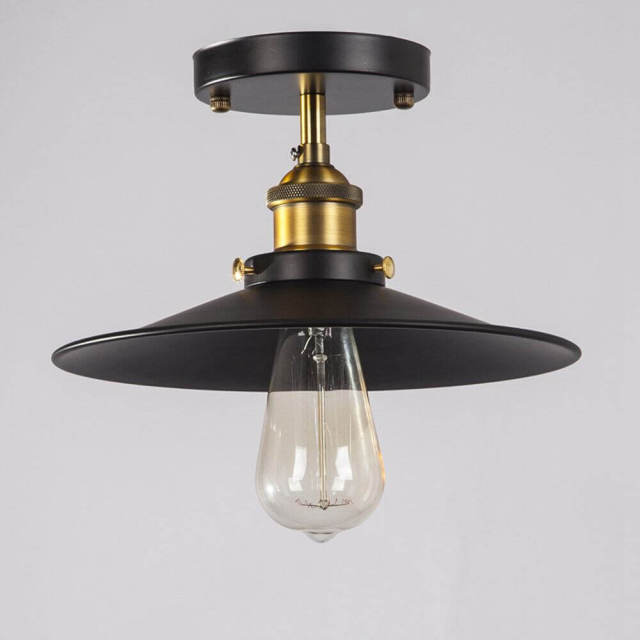 Vintage Retro Corridor Ceiling Light Loft Industrial Black Painted Metal Country Ceiling Lamp American Style Balcony Ceilinging