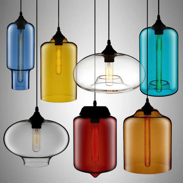 Modern Colorful Glass Bar Counter Pendant light home Dining Room hanging lamp Corridor Hallway Balcony Pendant lighting fixtures