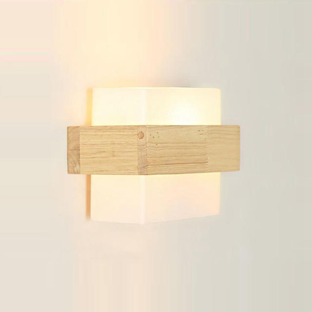 Chinese Wooden Glass Bedroom Bedsides Wall Lamp Bathroom Mirror Front Wall Sconce Japanese Cabinet Stair Case Wall Lighting lamp