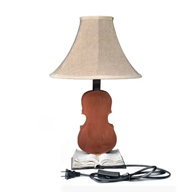 Creative Violin Bedside Desk Lamps Cute Vintage Kids Room Table Lights Living Room Decorative Desk Lamp