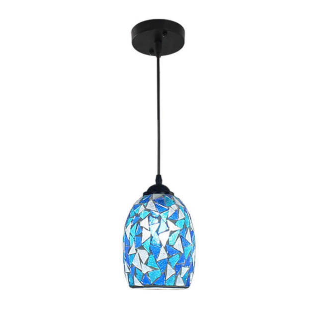 Mediterranean Blue Mosaics Dining Room Pendant Lamps Classic Kitchen Pendant Lamp Bar Cafe Shops Pendant Light