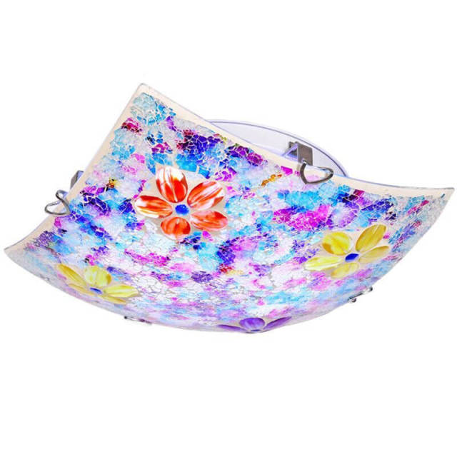 Modern Mosaic Childrens Room Ceiling Lamp Pastoral Bedroom Ceiling Lamps Kitchen Balcony LED Ceiling Light