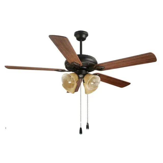 Ceiling Fans with Lights - European Vintage Ceiling Fan Light Kit - Brown 52 inches