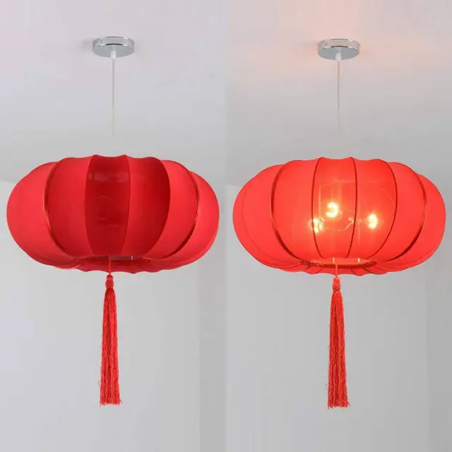 Chinese Hand Solid Red Lanterns Restaurant Pendant Light Balcony Corridor Hanging Lamp Pastoral Hallway Bedroom Pendant Lamps