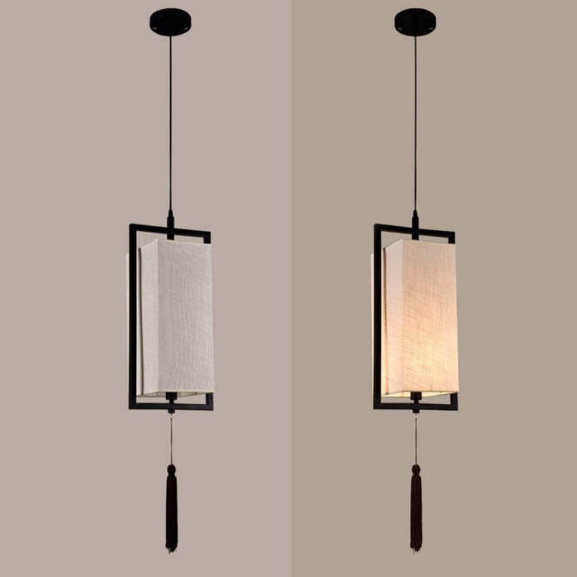 Chinese Solid Square Lantern Restaurant Pendant Lamp Balcony Corridor Study Room Hanging Lamp Coffee House Bedroom Pendant Lamps