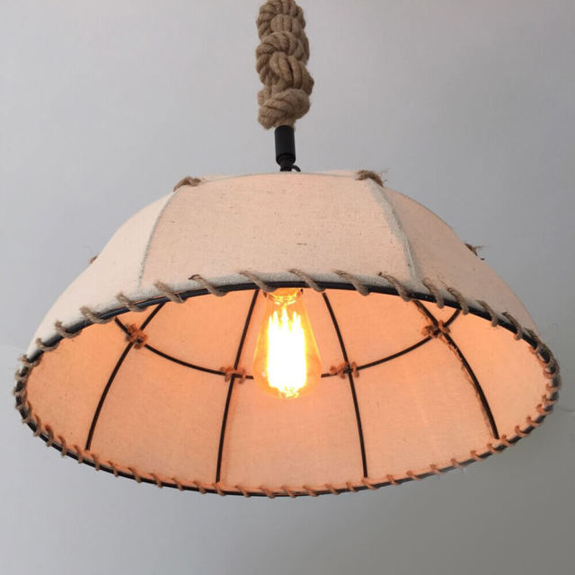 Morocco Crafts Village Fabric bar Counter Pendant Lamps Dining Room hemp rope drop Lights Store Decoration pendant Fixtures