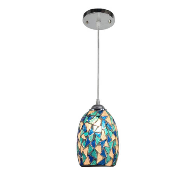 Mediterranean Blue Mosaics Dining Room Pendant Lamps Classic Kitchen Pendant Lamp Bar Cafe Shops Pendant Light