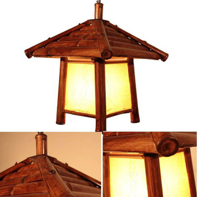 natural Southeast Asia Bamboo House Pendant Lights Stair Case Haning Lights Dining Room Corridor Hallway Ceiling Pendant Lamps