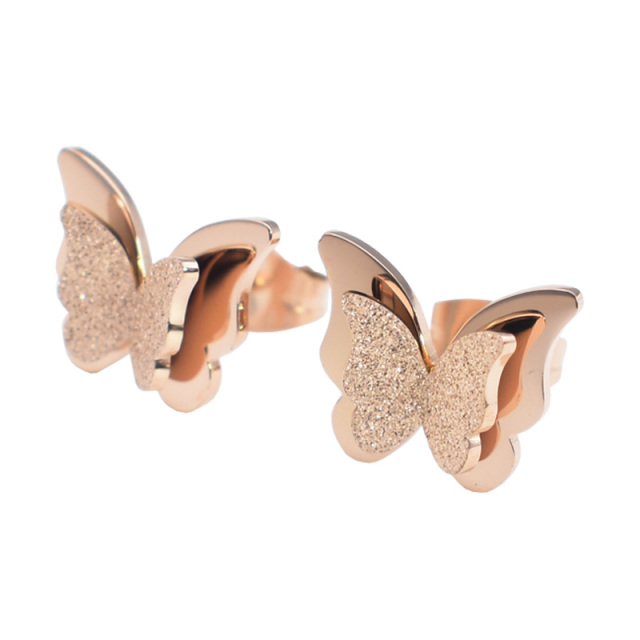 Stainless Steel Butterfly Ear Clip Womens New Style All-match Temperament Fashion Ear Stud