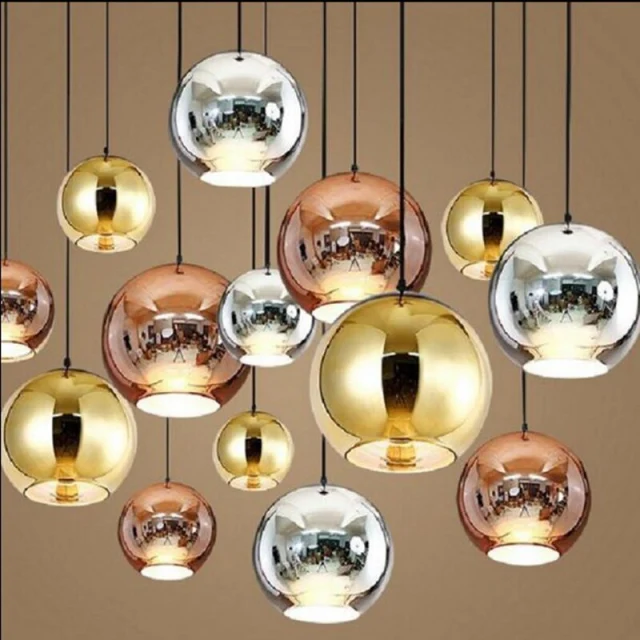 Nordic electroplating Glass Ball Balcony Pendant Lamp Bedroom Pendant Light Dining Room Restaurant Pendant Lighting fixture