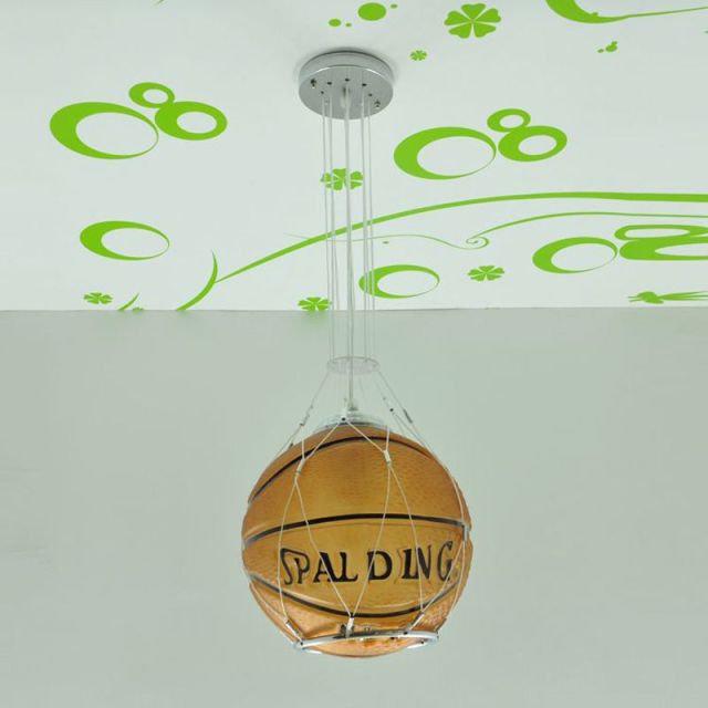 Modern Football Basketball Childrens Room Pendent Lights Creative Cartoon Kid Bedroom Lamp Boys Room Pendant Light