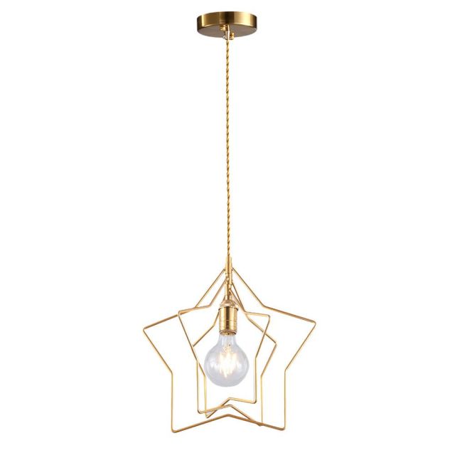 OOVOV Creative Yellow Star Entrance Pendant Lamp Cafe Bar Pendant Lamps Dining Room Balcony Corridor Hanging Light