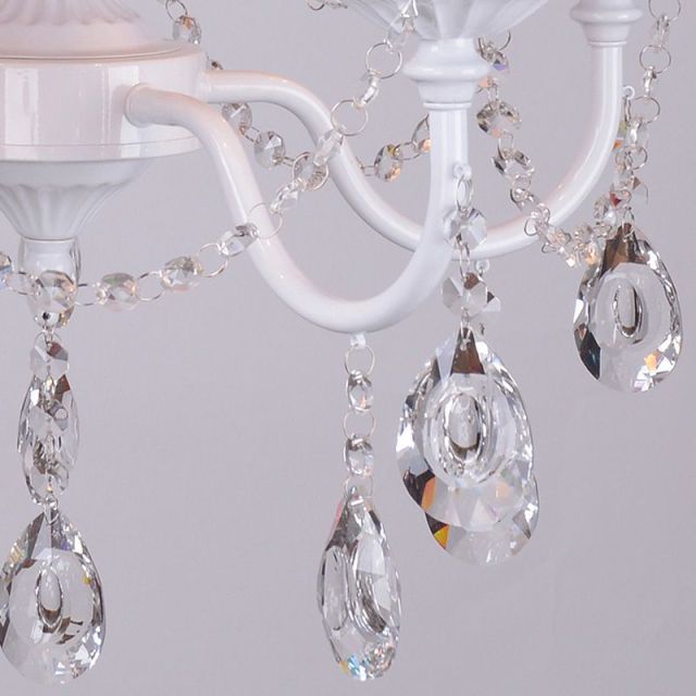 OOVOV Crystal Princess Room Chandelier Lights Lamp Kids Study Room Fabric Shade Chandelier Lamp Living Room Hanging Lamps