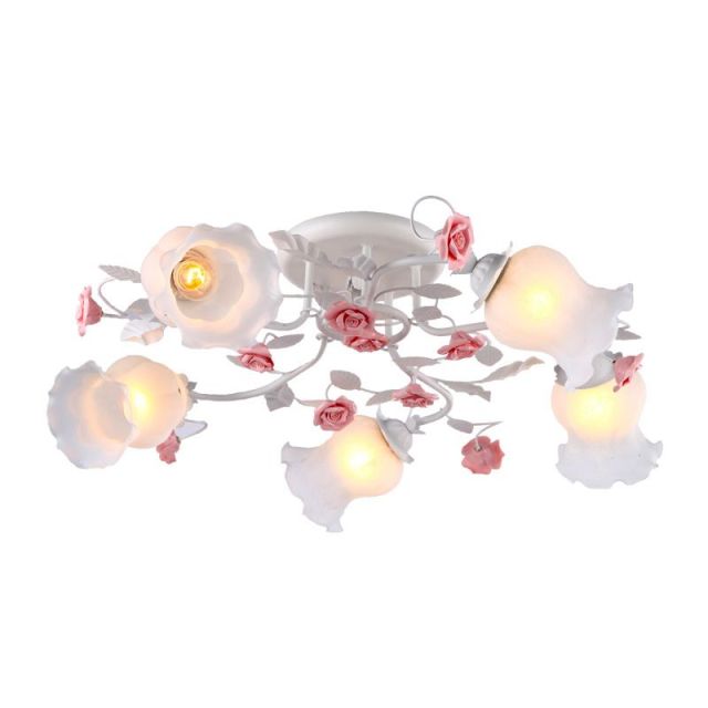 Pastoral Flowers Butterfly Bedroom Ceiling Fixtures Romantic Princess Room Ceiling Lamp Restaurant Ceiling Lights