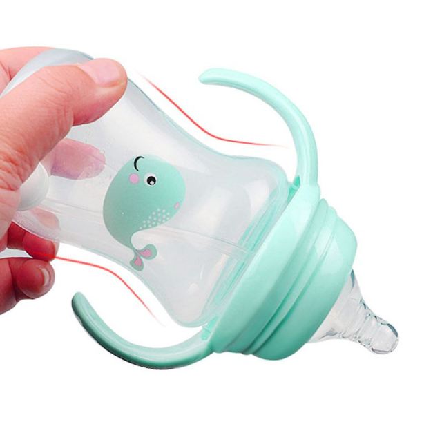 PP Wide-caliber Baby Bottle Fall-resistant Baby Bottles Flatulence-resistant Silicone Milk Bottle Feeding Bottle 240ml/300ml