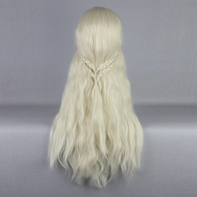 Women Long Curls Cosplay Wig Animation Wigs 29.5 Inch Mixed Color Wigs Game of Thrones Daenerys Targaryen Cos Wig