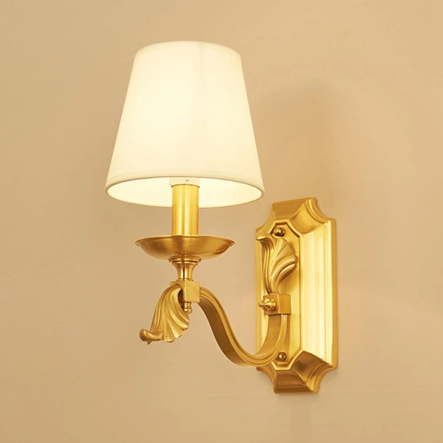 OOVOV European Living Room Copper Wall Lights Living Room Study Room Bedroom Dining Room Corridor Balcony Wall Lamps