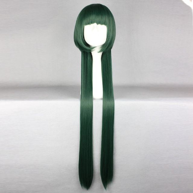 Women Cosplay Green Long Straight Wigs 39.4 Inch Women Wig Family Teacher HITMAN REBORN! Uni Cosplay Wigs