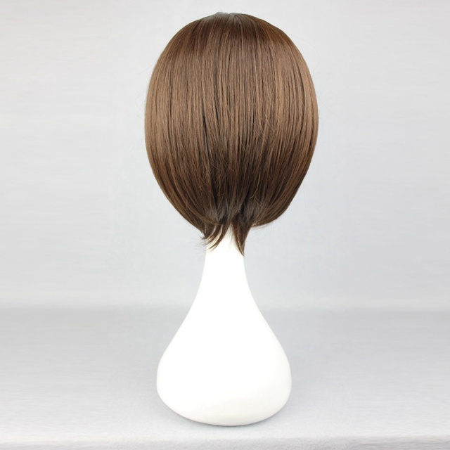 11.8 Inch High Quality Brown Wigs Cosplay Animation Wig For Men Women EVA Ikari Gendou Cos Wigs