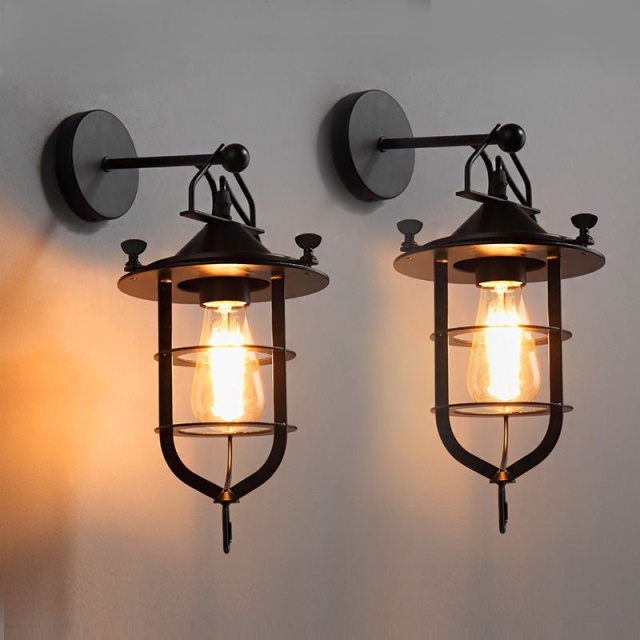 OOVOV Loft American Village Hallway Wall Lights Industrial Style Bar Restaurant Balcony Wall Sconces Lamp