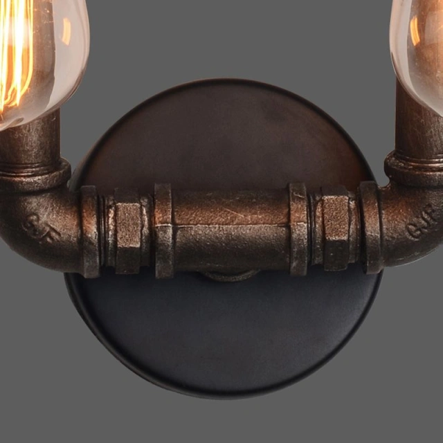 Creative 2 Lights Pipe Wall Sconces Loft Nostalgic Iron Dining Room Wall Lamp Cafe Bar Wall Sconces