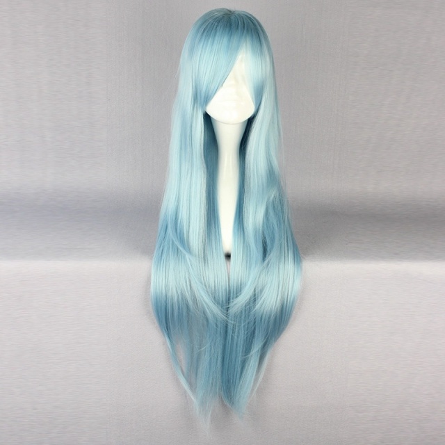 33.5 Inch Blue Animation Cosplay Long Wigs Sword Art Online Yuuki Asuna Cosplay Wig