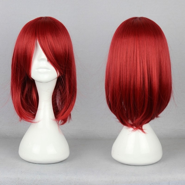 Wine Red Small Roll Lady Wigs Women Cosplay Animation Wig Short Hair