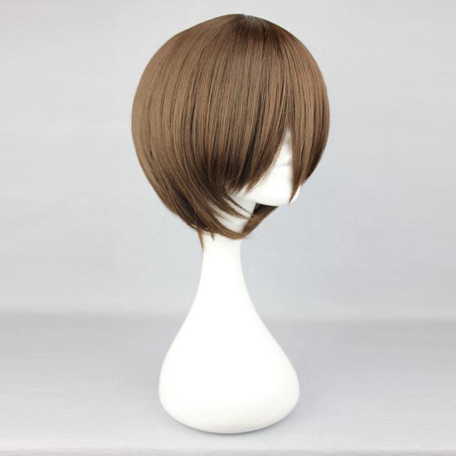 11.8 Inch High Quality Brown Wigs Cosplay Animation Wig For Men Women EVA Ikari Gendou Cos Wigs