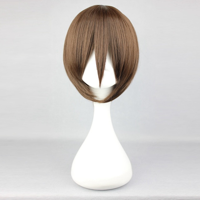 11.8 Inch High Quality Brown Wigs Cosplay Animation Wig For Men Women EVA Ikari Gendou Cos Wigs