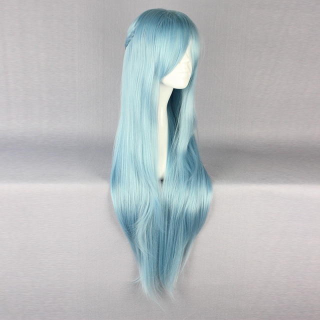 33.5 Inch Blue Animation Cosplay Long Wigs Sword Art Online Yuuki Asuna Cosplay Wig