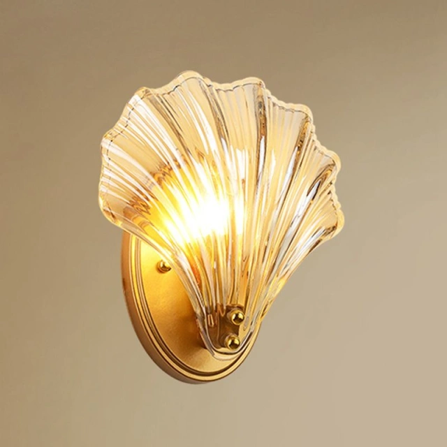 OOVOV American Shell Living Room Wall Lights Study Room Bedroom Dining Room Corridor Balcony Wall Lamps E14