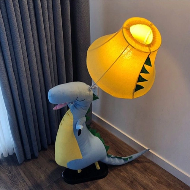 Cartoon Dinosaur Kids Room Floor Lamps Cute Creative Child Bedroom Fabric Floor Light Baby Room Floor Lamp