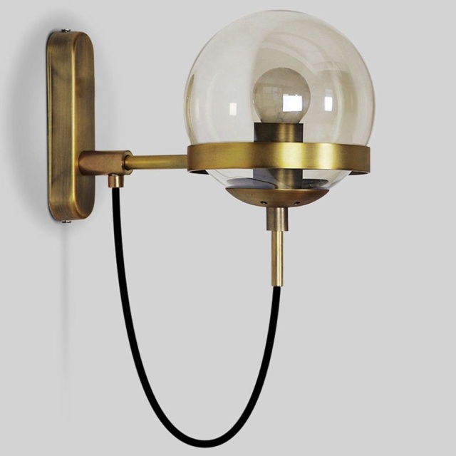 OOVOV Retro Glass Ball Wall Lights Industrial Loft Bar Wall Sconce