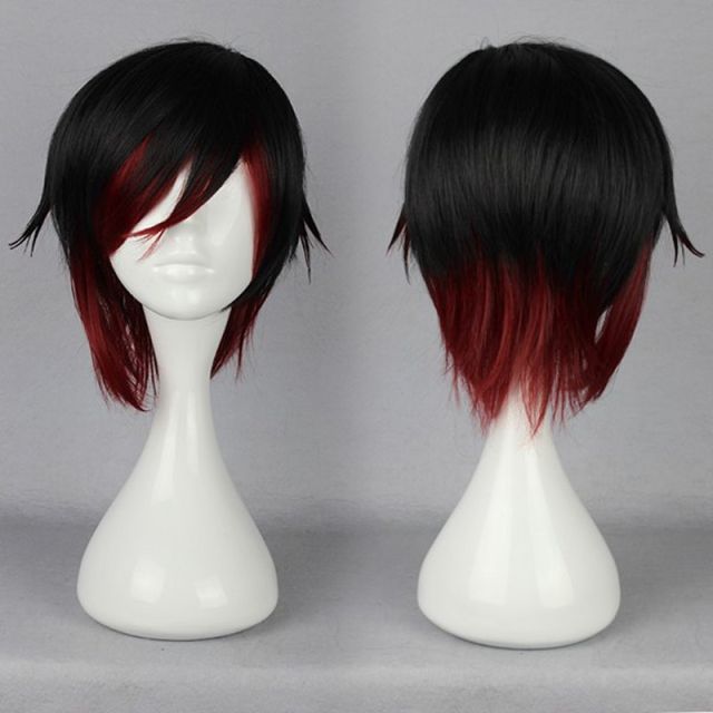 Cosplay Costume Wigs Short Party Hair 13.77 inch Rose Red Cosplay Wig