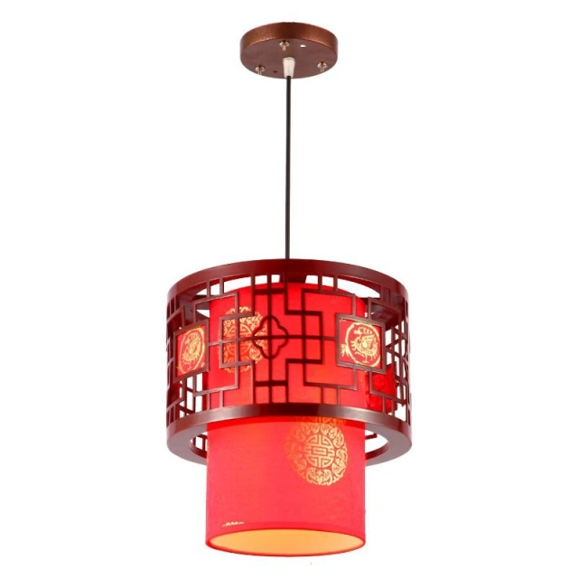 OOVOV Chinese Style Wooden Pendant Lamp Vintage Lanterns Pendant Lights