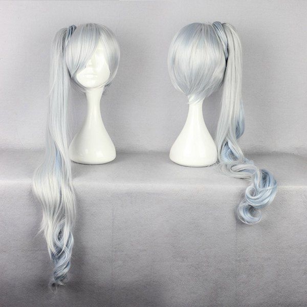 Special Design Women Long Ponytail Japanese Anime RWBY Weiss Schnee White Cosplay Wig