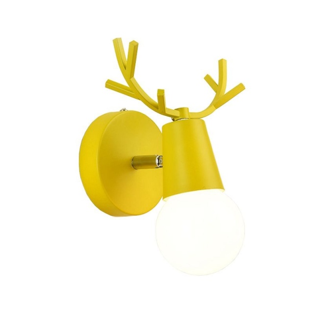 OOVOV Fashion Baby Room Deer Head Wall Lights Creative Kids Room Living Room Corridor Balcony Antlers Wall Lamp