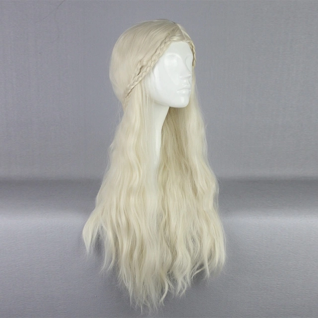 Women Long Curls Cosplay Wig Animation Wigs 29.5 Inch Mixed Color Wigs Game of Thrones Daenerys Targaryen Cos Wig