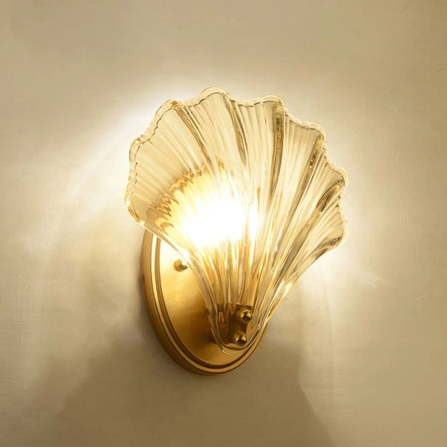 OOVOV American Shell Living Room Wall Lights Study Room Bedroom Dining Room Corridor Balcony Wall Lamps E14