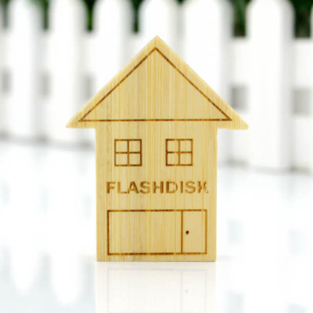 Wooden House 8G USB Flash Drive DIY Engraving USB Flash Drives