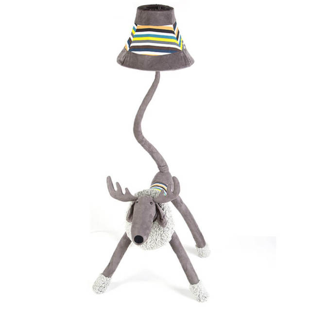 OOVOV Cartoon Elk Baby Room Floor Lamp Creative Kids Room Child Bedroom Floor Light Folded Cloth