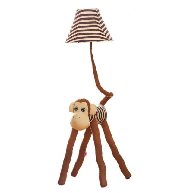 Monkey Floor Lamp Cute Cartoon Kids Floor Lamps with Fabric Lampshade