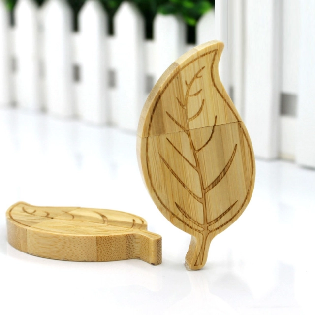 8G Cute Cartoon Wooden Leaf USB Flash Drive DIY Carving  USB Flash Drive Best Friends Gift