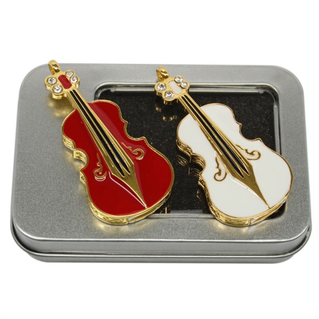 USB Flash Drive Crystal Violin Shape usb Flash Memory Keychain