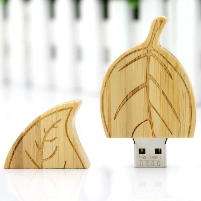 8G Cute Cartoon Wooden Leaf USB Flash Drive DIY Carving  USB Flash Drive Best Friends Gift